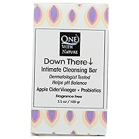 ONE WITH NATURE Down There Fragrance Free Intimate Cleansing Soap Bar, 3.5 OZ