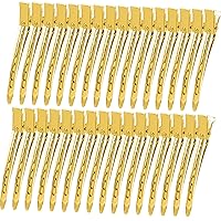 YGDZ Hair Clips for Styling Sectioning, 3.5 Inch Metal Duck Billed Clips Alligator Curl Clips with Holes for Styling, Hair Coloring, Hair Pins for Thick Hair Roller, Salon, Gold