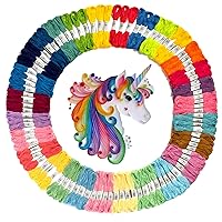 Embroidery Floss - 100 Skeins Embroidery Thread - Friendship Bracelets String - Cross Stitch Threads - Shimmery, Soft and Doesn’t Fray. Pre-Set Unicorn Color Palettes