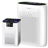 AROEVE Air Purifer (MK06-White) and Air Purifiers For Home Large Room (MKD05-White) with Automatic Air Detection High Efficient HEPA Filter Dust, Pet Dander, Pollen for Home