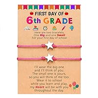UPROMI First Day of Pre K/Kindergarten/1st Grade/2nd Grade/3rd Grade/4th Grade/5th Grade/6th Grade Gift, Back to School Bracelet Mommy and Me