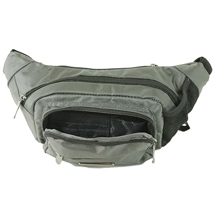alpine swiss Men's Fanny Pack Travel Case Adjustable Belt Sport Pouch Waist Bag, Gray, One Size