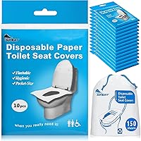 Disposable Toilet Seat Covers - 150 CT of XL Thick Flushable Toilet Seat Covers Disposable for Portable Travel Potty Public Restrooms Paper Toilet Seat Cover Kids Adult Toilet Cover