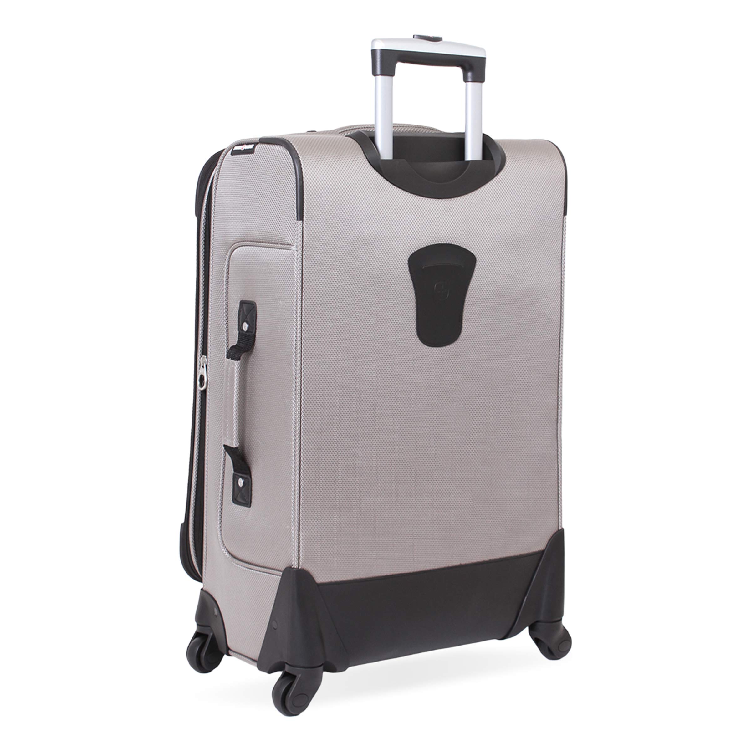 SwissGear Sion Softside Expandable Roller Luggage, Pewter, Checked-Medium 25-Inch