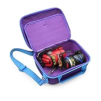 CASEMATIX Toy Box Travel Case Compatible with Ninja Bots Interactive Battling Robots and Accessories, Includes Purple Case Only with Shoulder Strap