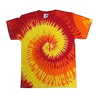 Tie Dyes Men's Tie Dyed Performance Short Sleeve T-Shirt H1000 Swirl-Blaze-Small