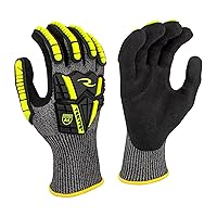 Radians Unisex Cut Resistant A6 Nitrile Glove with TPR and TEKTYE™ Yarn, Black/Gray, Size XL