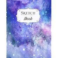 Sketch Book: Galaxy | Sketchbook | Scetchpad for Drawing or Doodling | Notebook Pad for Creative Artists | #3 Blue Purple