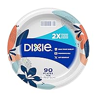 Dixie Medium Paper Plates, 8.5 Inch, 90 Count, 2X Stronger*, Microwave-Safe, Soak-Proof, Cut Resistant, Disposable Plates For Everyday Breakfast, Lunch, & Dinner Meals
