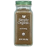 Ground Nutmeg, Certified Organic | 2.3 oz | Pack of 2 | Myristica fragrans Houtt.