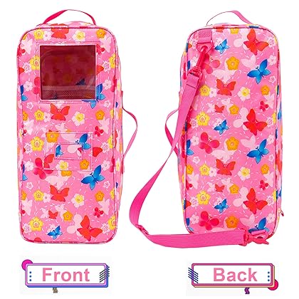 ZITA ELEMENT Quality 14.5 Inch Girl Doll Carrier Case Travel Bag for 14-14.5 Inch Doll Accessories