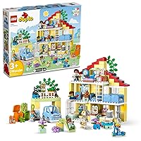 LEGO DUPLO Town 3 in 1 Family House 10994 Educational STEM Building Toy Set, Gift for Christmas for Toddlers Ages 3 and Up, Car Toy and 3 Floor House Lets The Whole Family Build, Play and Learn