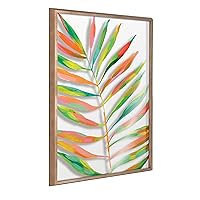 Kate and Laurel Blake Palma No 2 Framed Printed Acrylic Wall Art By Jessi Raulet Of Ettavee, 24x32 Gold, Modern Bright Colorful Botanical Art Wall Décor