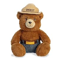 Aurora® Iconic Smokey Bear Smokey Bear Stuffed Animal - Inspiring Conservation - Nostalgic Companion - Brown 10 Inches