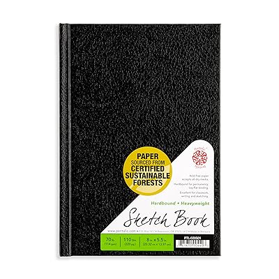 Pentalic Traditional Hardbound Sketchbook - Black, 110 sheets