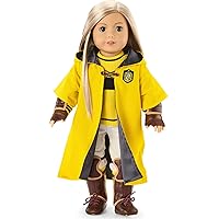 American Girl Harry Potter 18-inch Doll Hufflepuff Quidditch Uniform Outfit with Robe Featuring House Crest, For Ages 6+