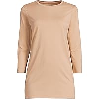 Lands' End Women's 3/4 Sleeve Supima Cotton Crewneck Tunic