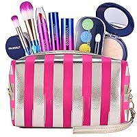 Girls Makeup kit for Kids Real Washable Set with Cosmetic Bag Pretend Play Party Toy Role Playing Safe Dress Up Halloween Christmas Birthday Gift Little Princess Toddler