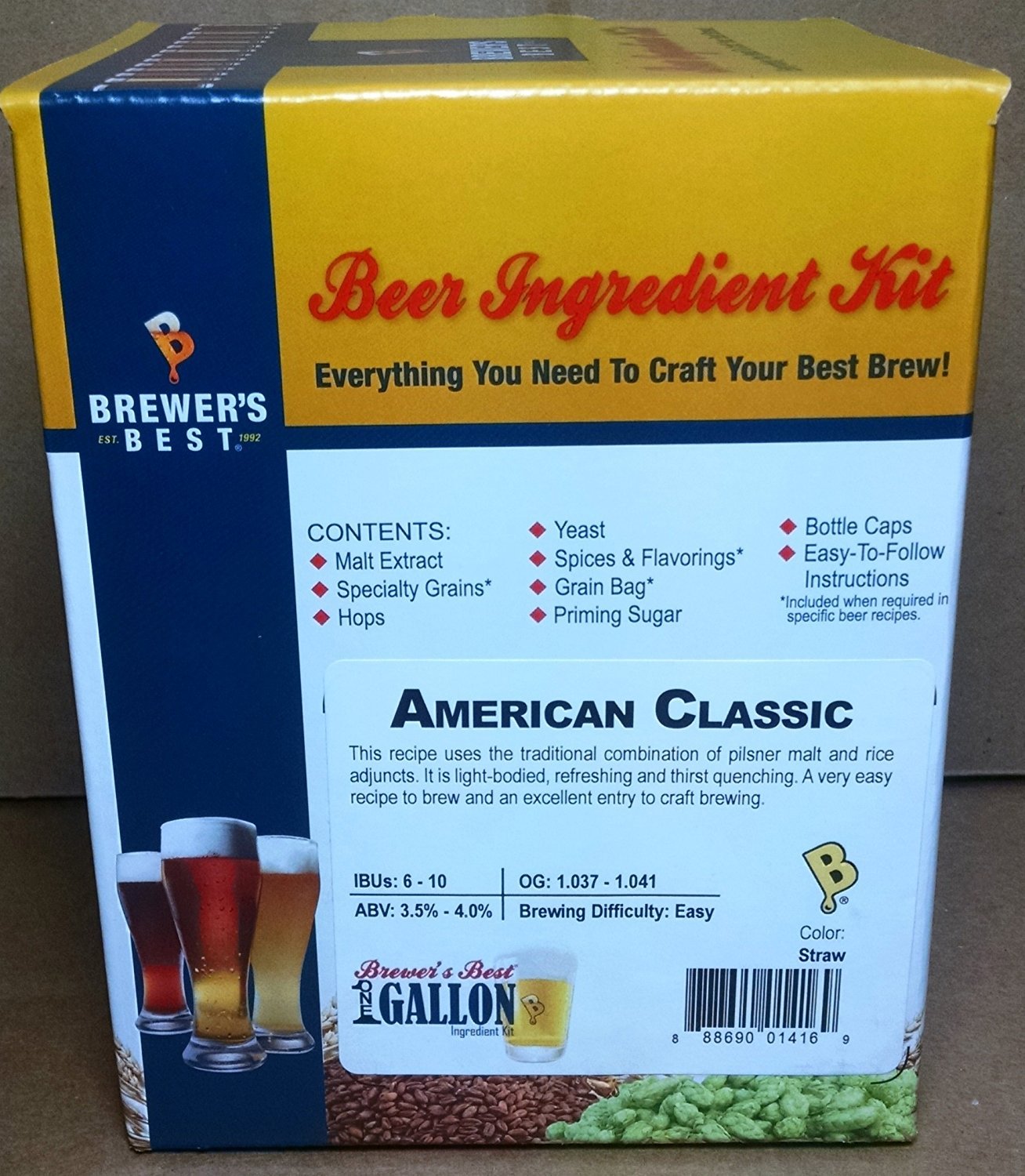 Brewer's Best One Gallon Home Brew Beer Ingredient Kit (American Classic)