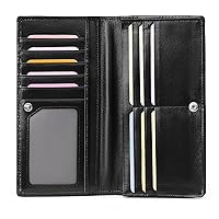 GOIACII Wallets for Women RFID Blocking Ultra Slim Real Leather Credit Card Holder Clutch