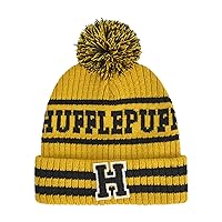 Concept One Harry Potter Beanie Hat, Hogwarts Collegiate Winter Knit Cap with Cuff and Pom