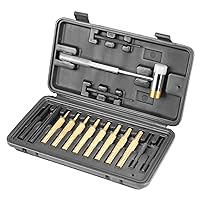 Engineering Hammer and Punch Set with Brass, Steel, Plastic Punches, Brass/Polymer Hammer and Storage Case for Gunsmithing Maintenance