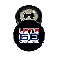 Washington Bottle Opener, Made from a Real Hockey Puck, Cap Catcher Magnet, Drink Coaster, Let's Go City Series, The PuckOpener