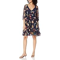 Johnny Was Women's Short Sleeve Embroidered Dress