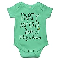 Party in my Crib 2am Bring a Bottle Cute Baby One Piece Funny Newborn Onesie
