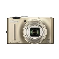 Nikon Coolpix S8100 12.1 MP CMOS Digital Camera with 10x Zoom-Nikkor ED Lens and 3.0-Inch LCD (Gold)