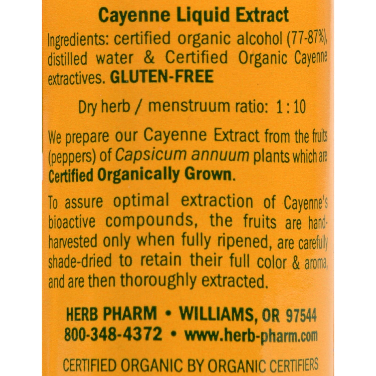 HERB Pharm Organic Cayenne Extract, 1 FZ