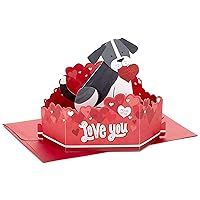 Hallmark Paper Wonder Pop Up Anniversary Card with Sound and Motion (Dog) for Romantic Birthday, Mother's Day, Father's Day, Love, Valentine's Day