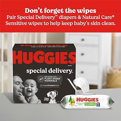 Huggies Special Delivery Hypoallergenic Baby Diapers Size 1 (up to 14 lbs), 198 Ct, Fragrance Free, Safe for Sensitive Skin