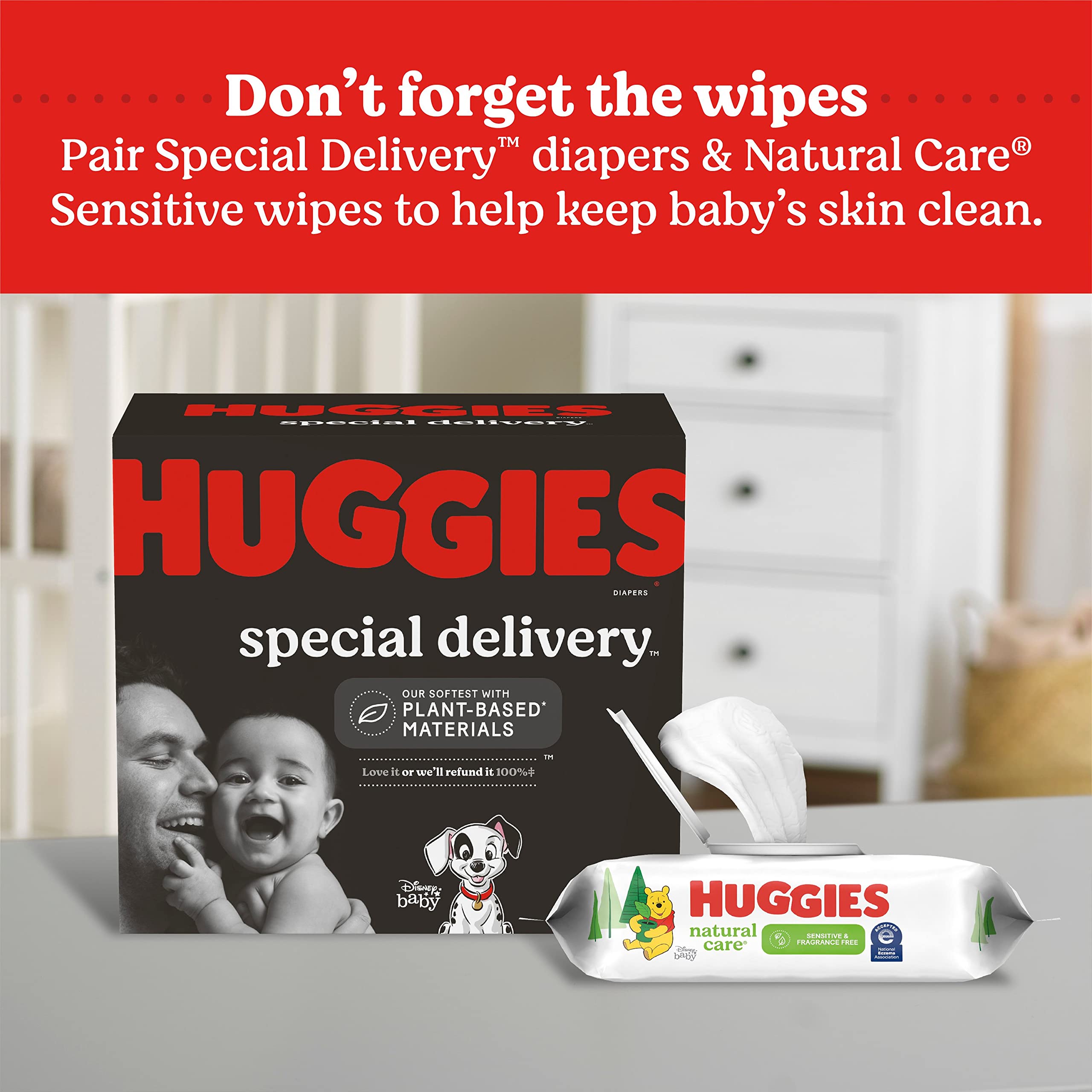 Huggies Special Delivery Hypoallergenic Baby Diapers Size 1 (up to 14 lbs), 72 Ct, Fragrance Free, Safe for Sensitive Skin