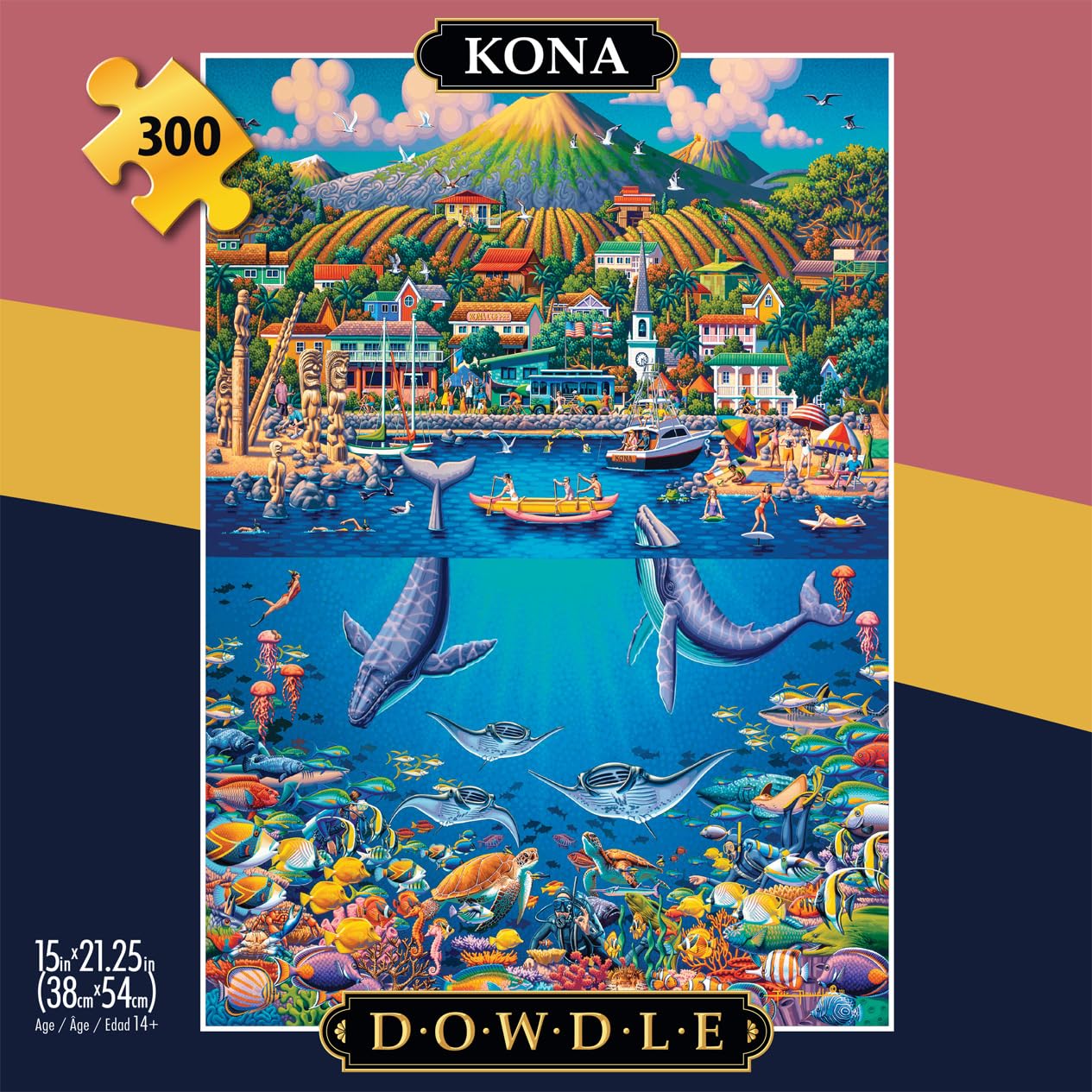 Buffalo Games - Dowdle - Kona - 300 Large Piece Jigsaw Puzzle for Adults Challenging Puzzle Perfect for Game Nights - Finished Size 21.25 x 15.00