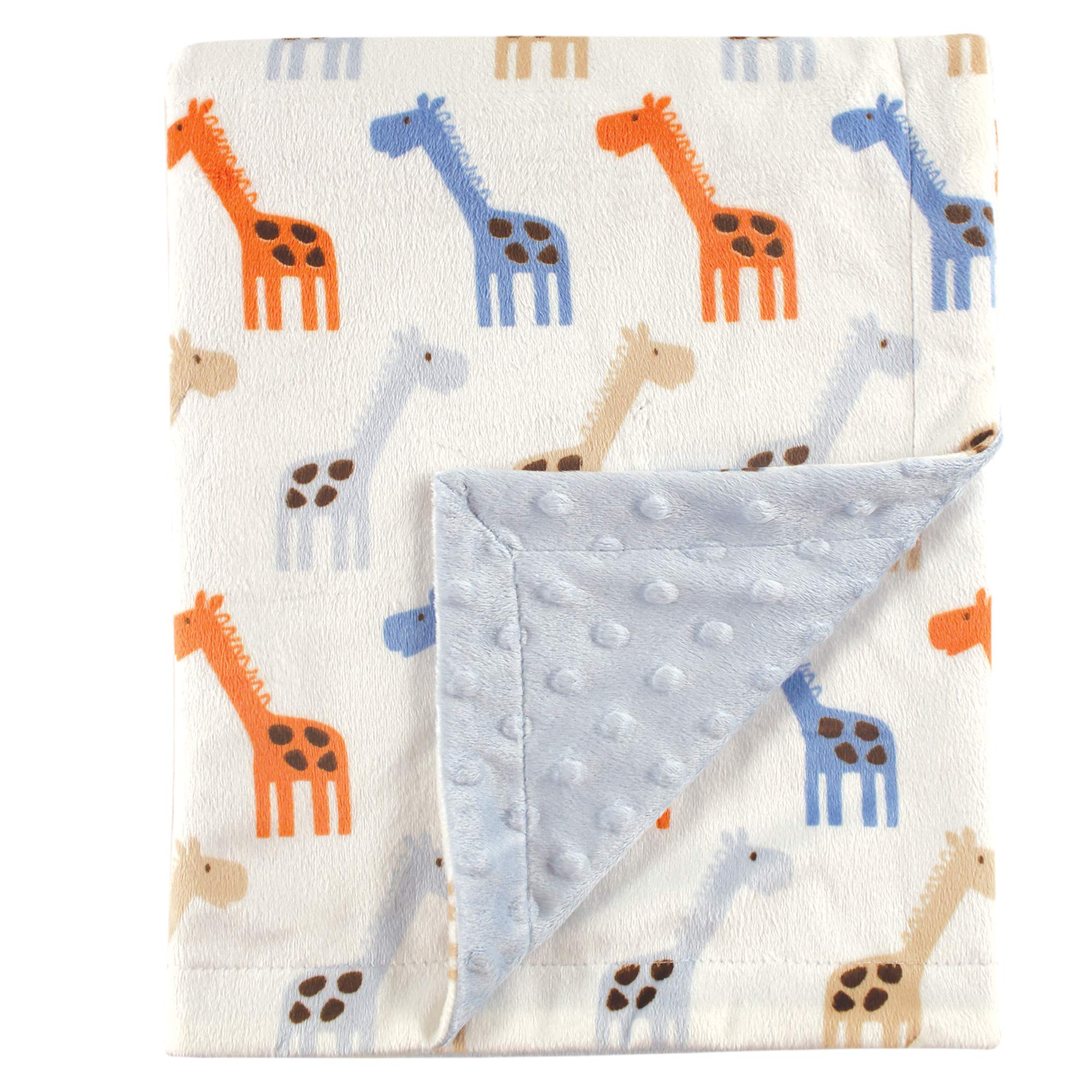 Hudson Baby Unisex Baby Plush Mink Blanket, Blue, One Size