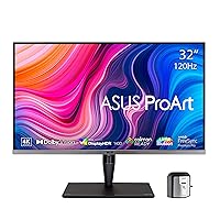 ASUS ProArt Display 32” 4K HDR Computer Monitor (PA32UCG-K) - UHD (3840 x 2160), Mini-LED IPS, 1600nits, 120Hz, 10-bit, Thunderbolt 3, HDMI2.1, w/Calibrator, Compatible With Laptop & Mac Monitor,Black