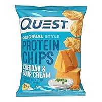 Quest Nutrition Protein Chips, Cheddar & Sour Cream, High Protein, Low Carb, 1.1 Ounce (Pack of 12)