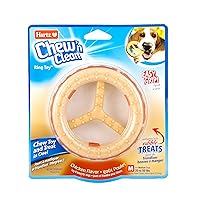 Hartz Chew ‘n Clean Chew Toy and Treat in One Chicken Flavored Ring Dog Toy, Medium