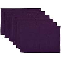 Yourtablecloth Ribbed Cotton Placemats – Placemat with Thicker Construction – Heavy Duty, Eco Friendly & Elegant Large Placemats –Set of 6 –Be it Restaurant or Home – Eggplant