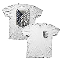 Ripple Junction Attack on Titan Men's Short Sleeve T-Shirt Front & Back Graphic Survey Corps Emblem Officially Licensed