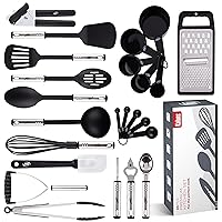 Kitchen Utensils Set Cooking Utensil Sets Kitchen Gadgets, Pots and Pans set Nonstick and Heat Resistant, 24 Pcs Nylon and Stainless Steel, Spatula Set, Kitchen, Home, House, Essentials & Accessories