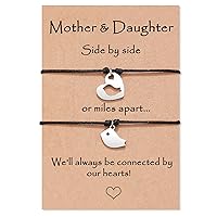 Mothers Day Gifts for Mom Daughter, Mother Daughter Bracelets Mommy and Me Heart Matching Bracelets Daughter Gift from Mom
