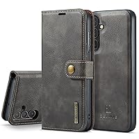 Cell Phone Case Wallet Compatible with Samsung Galaxy A15 4G/5G Case, DG.MING 2 in 1 Clucth Retro Real Cowhide Leather Flip Wallet Magnetic Detachable Phone Cover Case Compatible with Galaxy A15 4G/5G