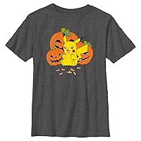 Pokemon Kids Pumpkin N Candycorn Boys Short Sleeve Tee Shirt