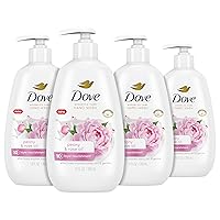 Dove Advanced Care Hand Wash Peony & Rose Oil 4 Count for Soft, Smooth Skin, More Moisturizers Than The Leading Ordinary Hand Soap, 12 oz