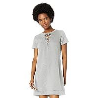 Women's Lace Up French Terry Dress