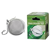 HIC Loose Leaf Tea Infuser Strainer and Herbal Infuser, 18/8 Stainless Steel, Mesh Tea Ball, 2.5-Inch