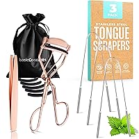Tongue Scraper (3 Pack) and Eyelash Curler Bundle