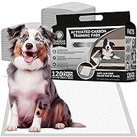 American Kennel Club Charcoal Puppy Training Pads, with Anti-Slip Adhesive Backing, Quick Dry Gel and Activated Carbon Odor Control - 22 x 22-120 Count